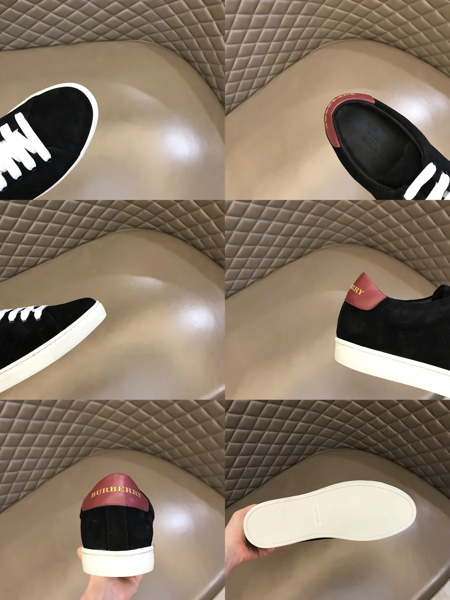 ¥380 ▫️B’s men’s classic low-top sneakers are reinterpreted in Vintage plaid cotton and cowhide materials, and decorated with a new brand logo. First-layer cowhide lining, heel decorated with Burberry lettering embossed logo, original outsole 38-45
